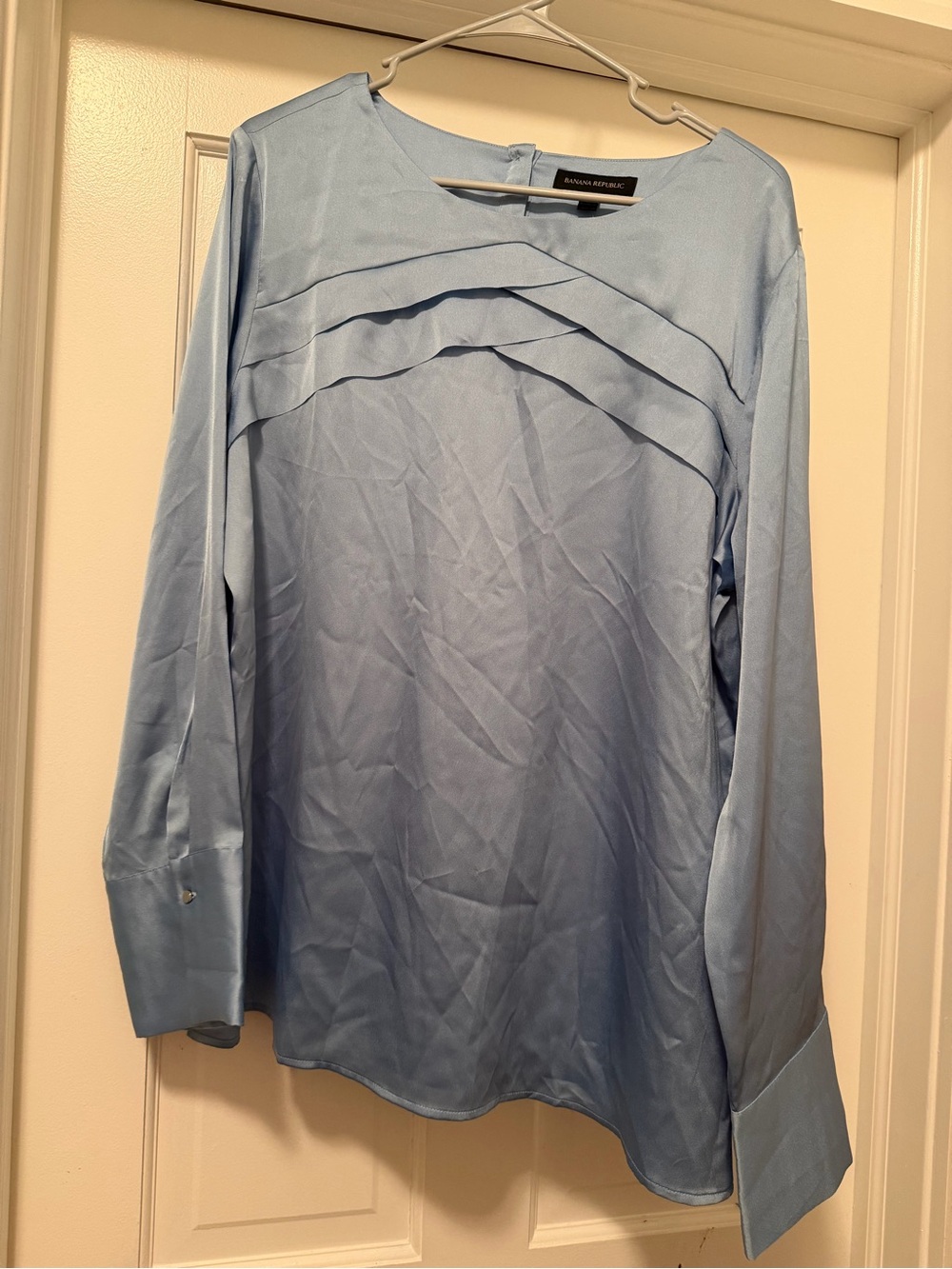 Banana Republic Light Blue Long Sleeve Satin Shirt